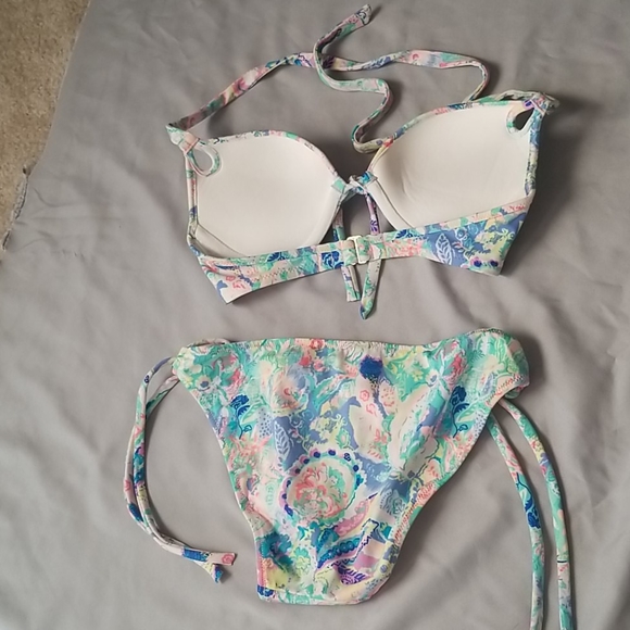 EUC Victoria's Secret Neon Paisley Push up 32C 2 piece Bikini - Picture 4 of 7